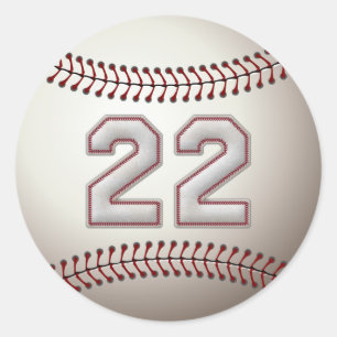 Sticker Rond Joueur numéro 22 - points frais de base-ball