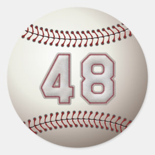 Sticker Rond Joueur numéro 48 - Cool de baseball