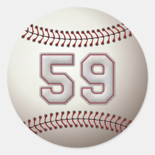 Sticker Rond Joueur numéro 59 - points frais de base-ball