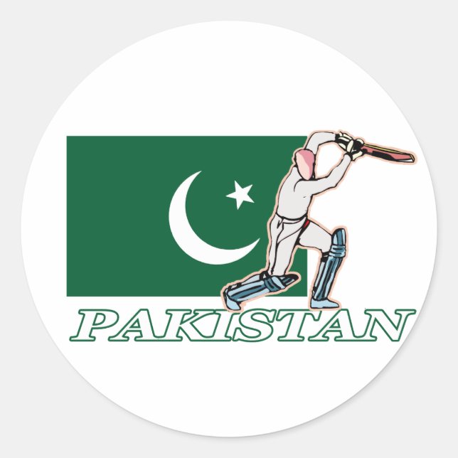 Sticker Rond Joueur pakistanais de cricket (Devant)