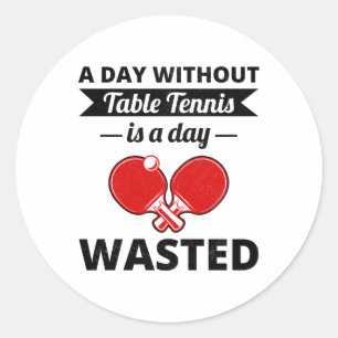 Sticker Rond Joueur Ping Pong Table Tennis Coach