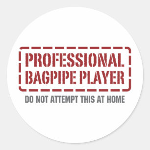 Sticker Rond Joueur professionnel de cornemuse