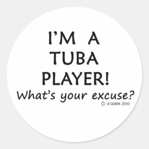 Sticker Rond Joueur Tuba