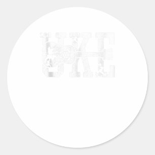 Sticker Rond Joueur Ukulele UKE Hawaii Hawaii Ukulele