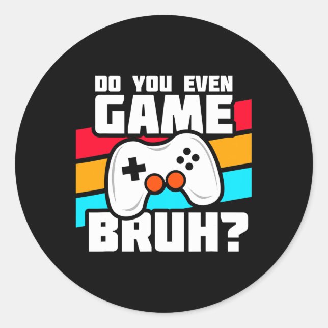 Sticker Rond Joueur Vidéo - Jeu De Console Pc - Jeu Vidéo Drôle (Devant)