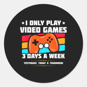 Sticker Rond Joueur Vidéo - Jeu En Ligne De Console Pc - Amusan