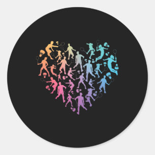 Sticker Rond Joueurs de badminton aquarelle Équipe Amoureux de