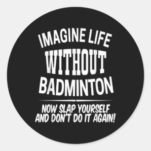 Sticker Rond Joueurs de badminton hommes et femmes enfants
