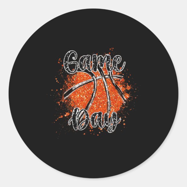 Sticker Rond Joueurs de basket-ball de jour de match équipe de  (Devant)