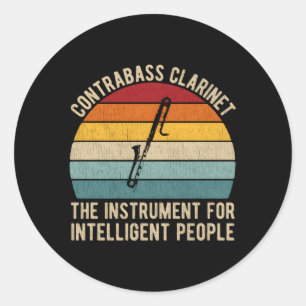 Sticker Rond Joueurs De Clarinet De Contrabass Pour Un Clarinet