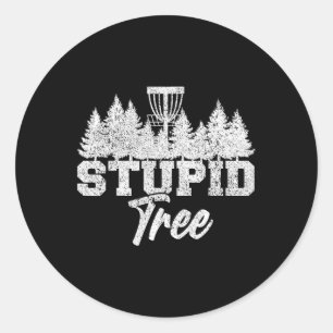 Sticker Rond Joueurs de disque de golf d'arbre stupide Joueurs