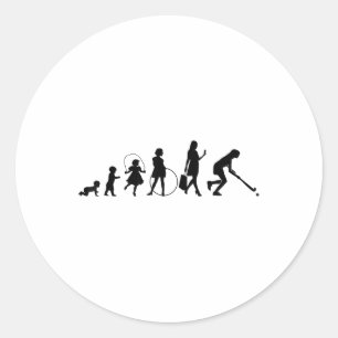 Sticker Rond Joueurs-de-hockey-sur-gazon Hockey-sur-gazon-en-sa