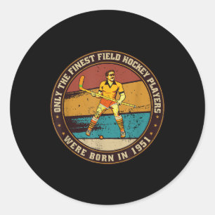 Sticker Rond Joueurs de hockey sur gazon nés en 1951 Anniversai