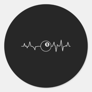 Sticker Rond Joueurs de piscine Billard de battement de coeur 8