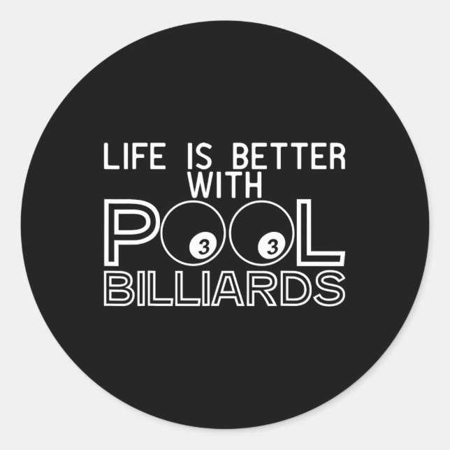 Sticker Rond Joueurs de snooker à billes à mâchoires (Devant)