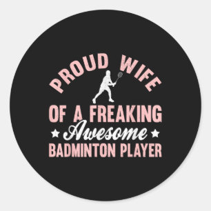 Sticker Rond Joueuse de badminton femme de volant