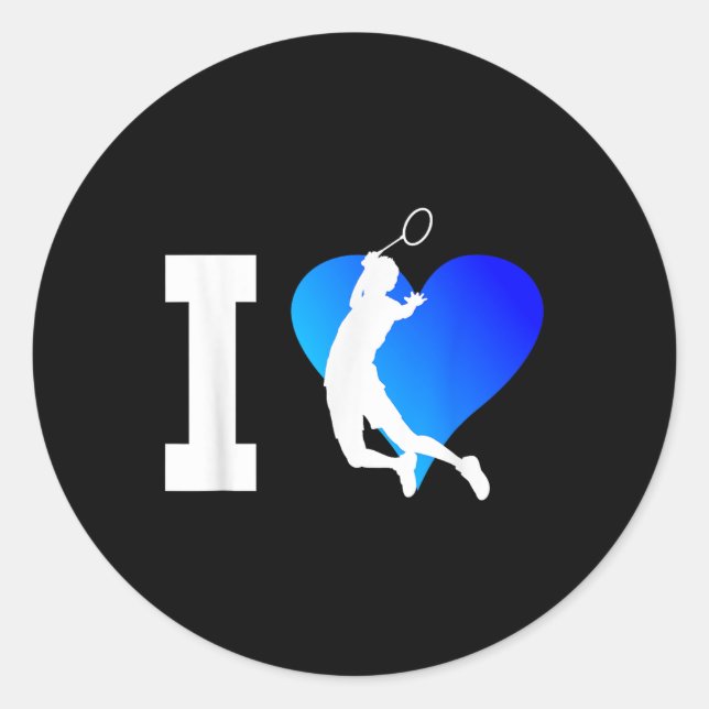 Sticker Rond Joueuse de Badminton Mens Navette Squash Femmes (Devant)