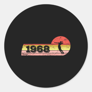 Sticker Rond Joueuse de badminton Née en 1968 Femmes Vintages d