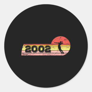 Sticker Rond Joueuse de badminton Née en 2002 Femmes Vintages d