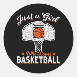 Sticker Rond Joueuse de baseball Femme Juste Une Fille Qui Aime
