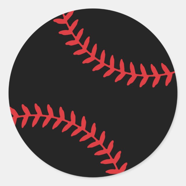 Sticker Rond Joueuse de baseball maman rouge et noir amoureux d (Devant)