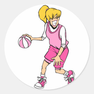 Sticker Rond Joueuse de basket-ball