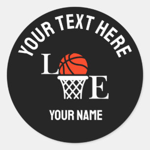 Sticker Rond Joueuse de basket-ball, fille de basket-ball Anniv