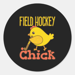 Sticker Rond Joueuse de hockey sur gazon féminin