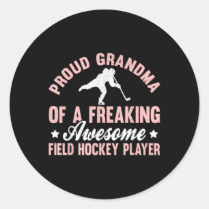 Sticker Rond Joueuse de hockey sur gazon Gardienne Mémé