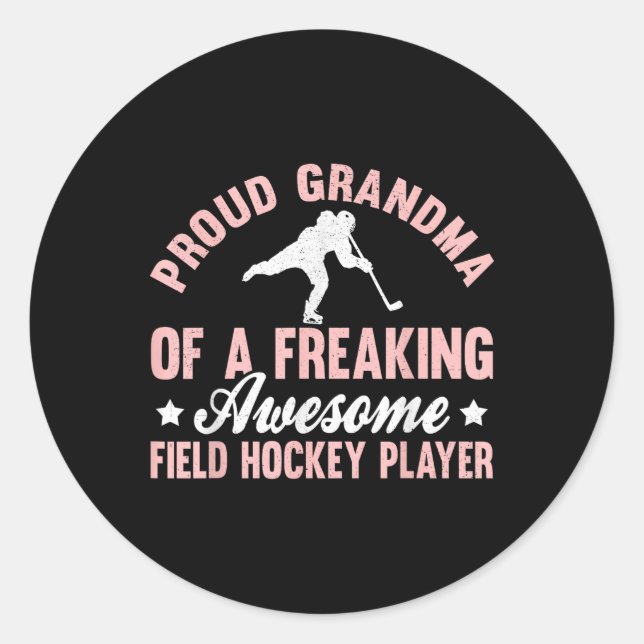 Sticker Rond Joueuse de hockey sur gazon Gardienne Mémé  (Devant)