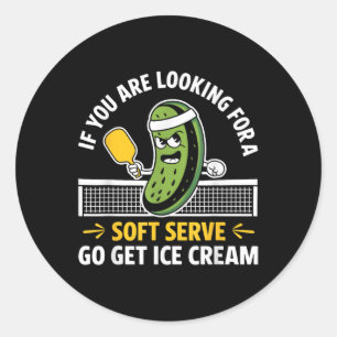 Sticker Rond Joueuse de Pickleball Louveur de paddleball Hommes