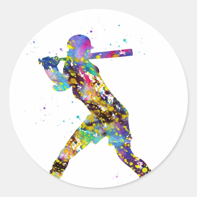 Sticker Rond Joueuse de softball (Devant)