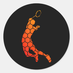 Sticker Rond Joueuse de squash féminin de badminton de navette