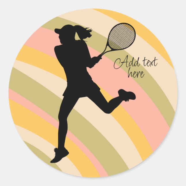 Sticker Rond Joueuse de tennis Femmes Tennis (Devant)