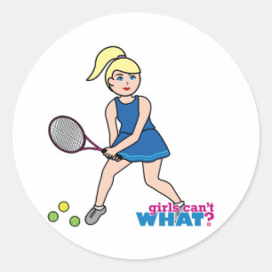 Sticker Rond Joueuse de tennis - Lumière/Blonde