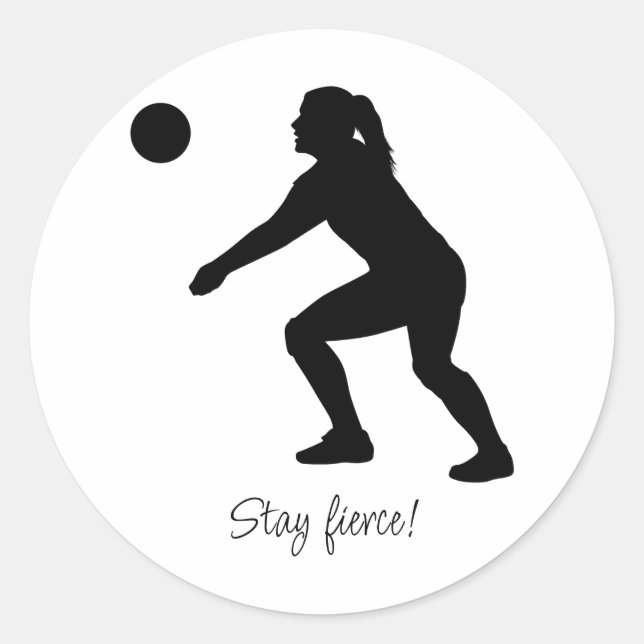 Sticker Rond Joueuse de volley-ball de plage (Devant)