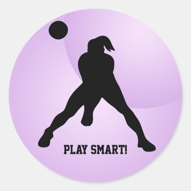 Sticker Rond Joueuse de volley-ball de plage (Devant)