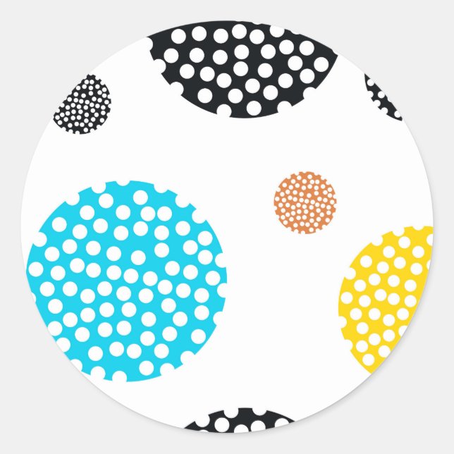 Sticker Rond Joueuse, tendance, cool, amusante, cercles pointil (Devant)