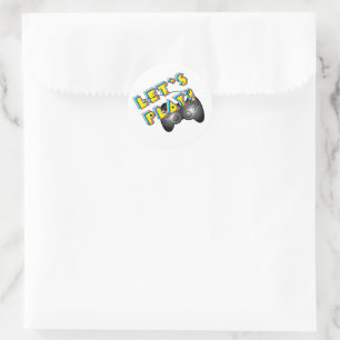 Sticker Rond Jouons aux jeux vidéo
