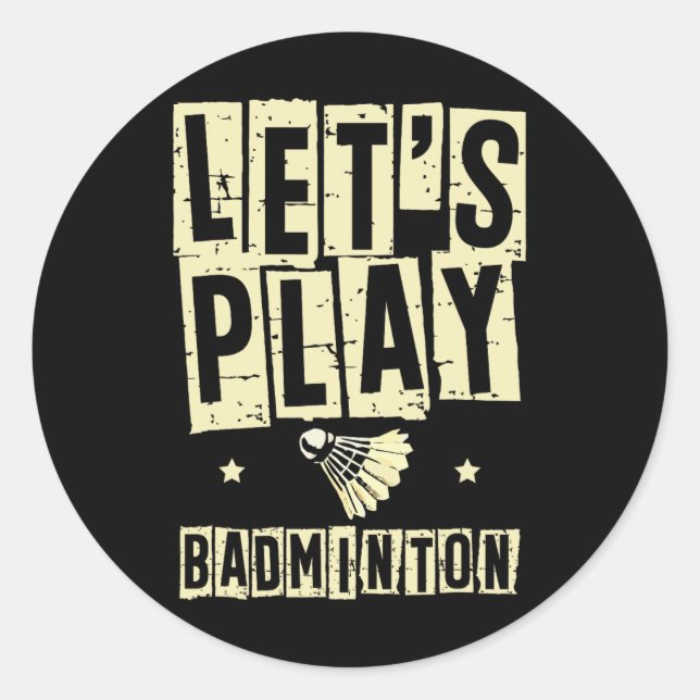 Sticker Rond Jouons Dminton Player Shuttle Racket 1 (Devant)