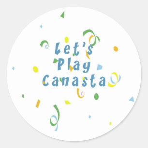Sticker Rond Jouons le canasta