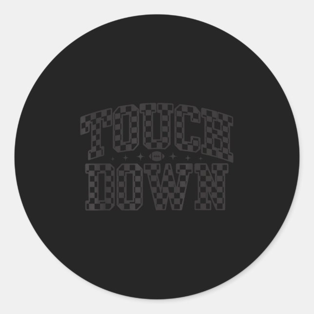 Sticker Rond Jour À damiers Touchdown Saison Preppy America (Devant)