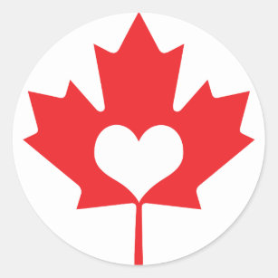 Sticker Rond Jour canadien classique du Canada de feuille et de