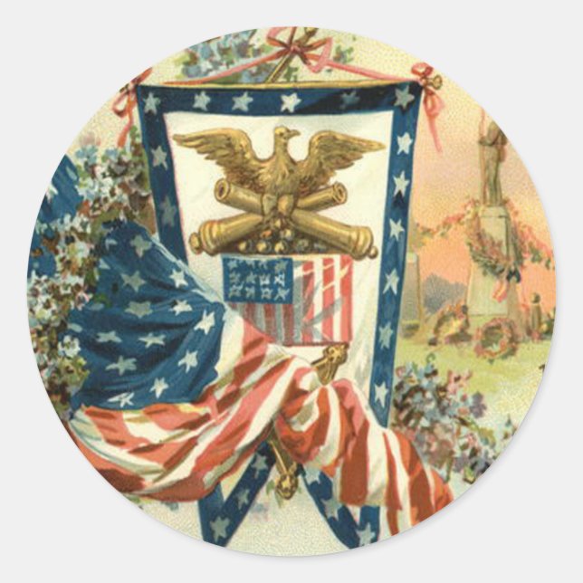 Sticker Rond Jour commémoratif de l'aigle de la guerre civile (Devant)