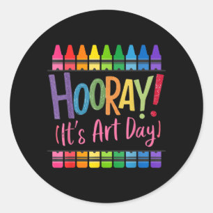 Sticker Rond Jour d'art de rentrée scolaire Art Professeur d'ar