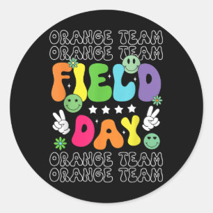 Sticker Rond Jour de campagne Orange Team Color Field Trier Tea