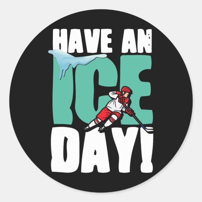 Sticker Rond Jour de glace Sports d'hiver Hockey sur glace Puck (Devant)