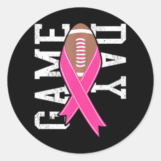 Sticker Rond Jour de jeu Conscience du cancer du sein Football 