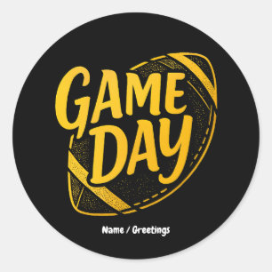 Sticker Rond Jour de jeu Thanksgiving Football Saison Design Pe