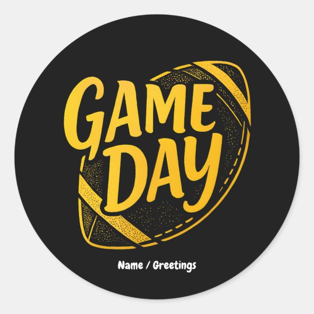 Sticker Rond Jour de jeu Thanksgiving Football Saison Design Pe (Devant)